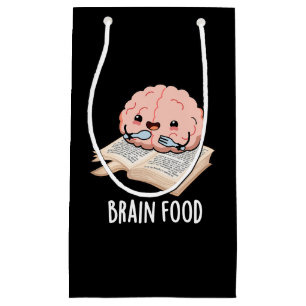 Brain Food Funny Anatomy Pun Dark BG Kleine Geschenktüte