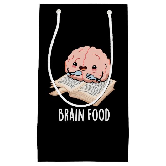 Brain Food Funny Anatomy Pun Dark BG Kleine Geschenktüte (Vorderseite)