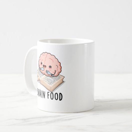 Brain Food Funny Anatomy Pun Kaffeetasse (Vorderseite Links)