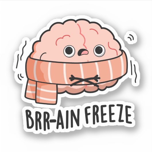 Brain Freeze Funny Biology Anatomie Pun Aufkleber (Vorderseite)