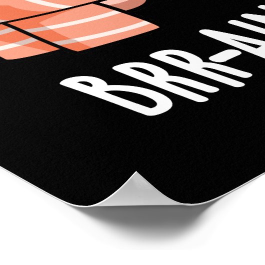 Brain Freeze Funny Biology Anatomie Pun Dark BG Poster (Ecke)