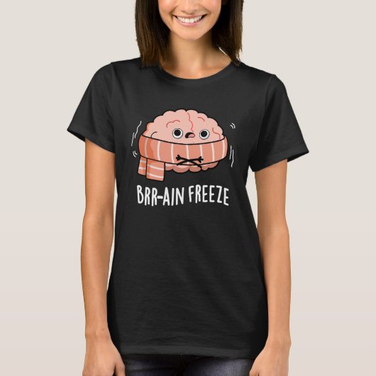 Brain Freeze Funny Biology Anatomie Pun Dark BG T-Shirt (Vorderseite)