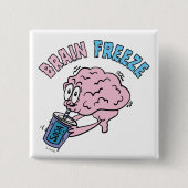 Brain Freeze Funny Cartoon Button (Vorderseite)