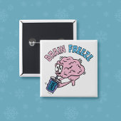 Brain Freeze Funny Cartoon Button