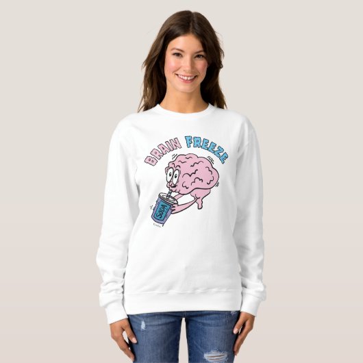 Brain Freeze Funny Cartoon Sweatshirt (Vorne ganz)