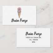 Brain Freeze Ice Creme Visitenkarte (Vorne/Hinten)
