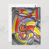 Brain Freeze-Modern Art farbenfroh handbemalt Postkarte (Vorne/Hinten)