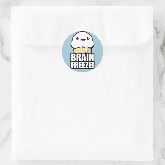 Brain Freeze Runder Aufkleber (Tasche)