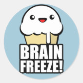 Brain Freeze Runder Aufkleber (Vorderseite)