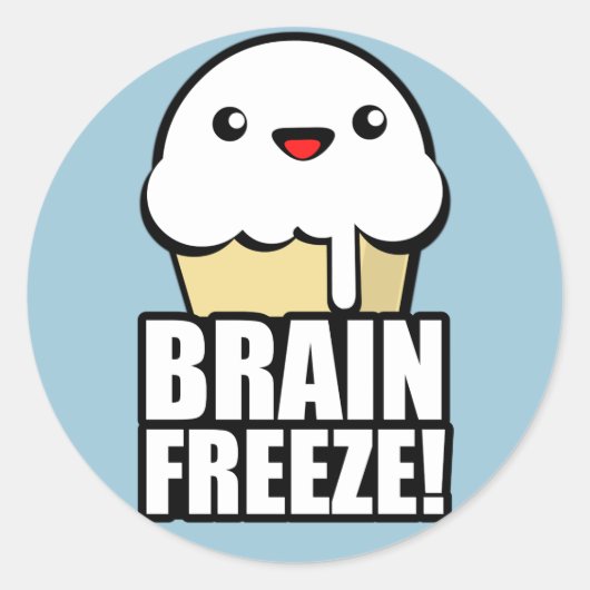 Brain Freeze Runder Aufkleber (Vorderseite)
