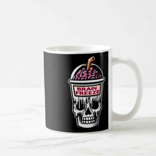 Brain Freeze Skull Spooky Halloween Drink Design Kaffeetasse (Rechts)