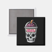 Brain Freeze Skull Spooky Halloween Drink Design Magnet (Vorderseite/Rückseite)