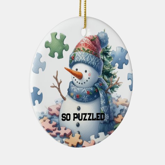 Brain Freeze Snowman's Puzzle Keramik Ornament (Rechts)