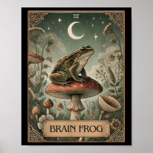 Brain Frog Tarot Card Fibromyalgie Symptom Awarene Poster