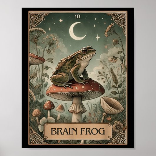 Brain Frog Tarot Card Fibromyalgie Symptom Awarene Poster (Vorne)