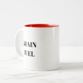"Brain Fuel" Funny Coffee Tasse (Vorderseite Links)