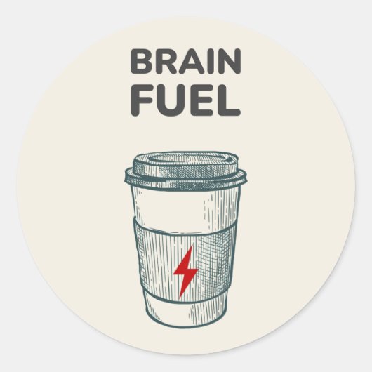 Brain Fuel Sticker | Kaffeebecher für Studen (Vorderseite)