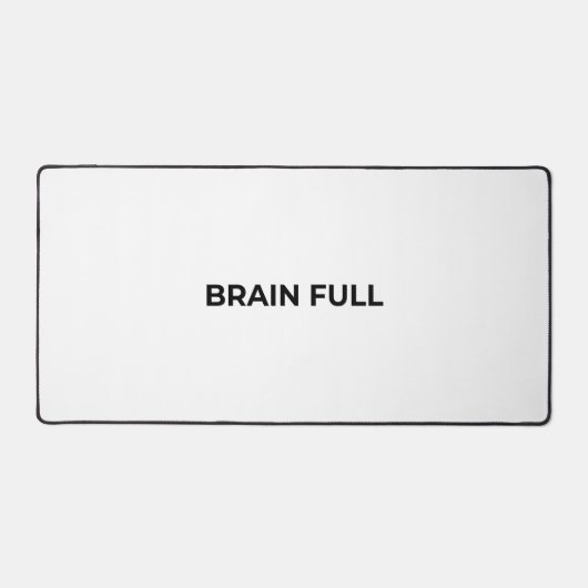 Brain Full Large Minimalist Typographic Desk Mat Schreibtischunterlage (Vorderseite)