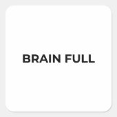 Brain Full Minimalist Bold Typographic Sticker (Vorderseite)
