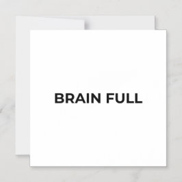 Brain Full Minimalist Typographic Magnetic  Magneteinladung