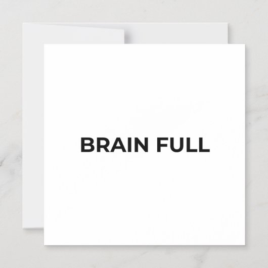 Brain Full Minimalist Typographic Magnetic  Magneteinladung (Vorderseite)