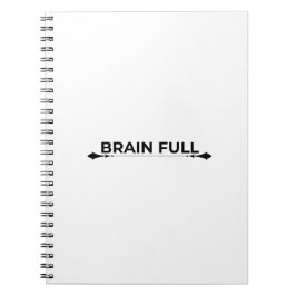 Brain Full Minimalist Typographic Spiral Notebook Notizblock