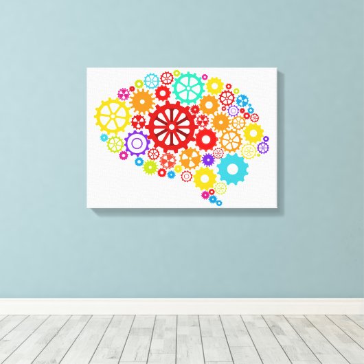 Brain Gears Canvas Print Leinwanddruck (Insitu (Holzboden))