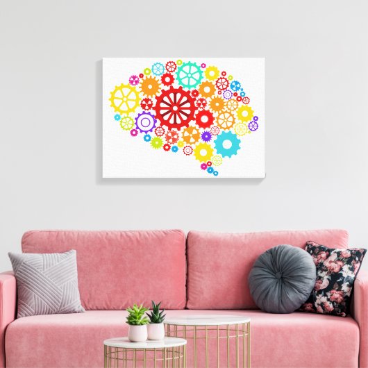 Brain Gears Canvas Print Leinwanddruck (Insitu (Wohnzimmer))