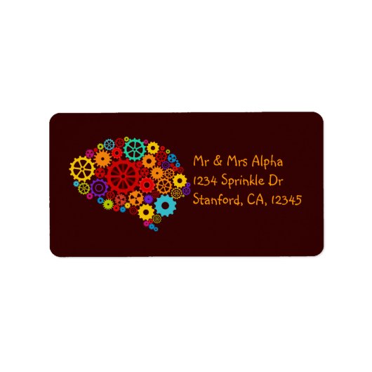 Brain Gears Label Adressaufkleber (Vorne)