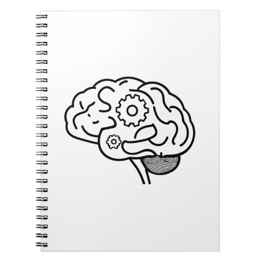 Brain Gears Line Art Unternehmer Mentalität Denker Notizblock (Vorderseite)