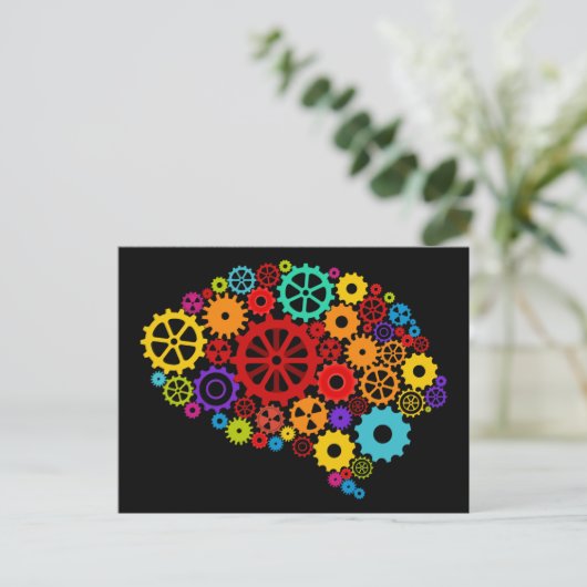 Brain Gears Postcard Postkarte (Stehend Vorderseite)
