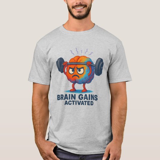 Brain Gewinn Activated - Funny Motivational Gym Br T-Shirt (Vorderseite)