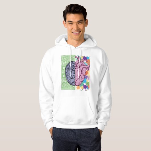 brain heart balance emotion hoodie (Vorne ganz)