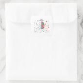 Brain Infographic Quadratischer Aufkleber (Tasche)