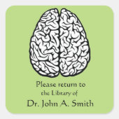 Brain Library Quadratischer Aufkleber (Vorderseite)