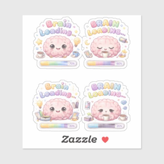 Brain Loading Creative Custom-Cut Vinyl Sticker (Blatt)