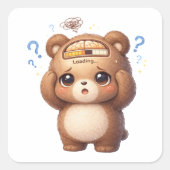 Brain Loading Cute Bear Sticker (Vorderseite)