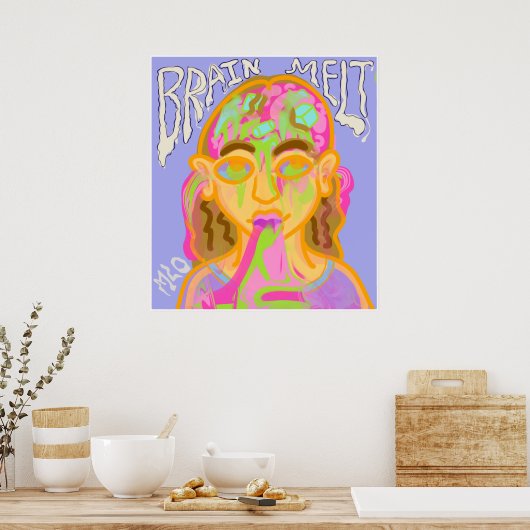 Brain Melt Graphic Print Poster (Küche)