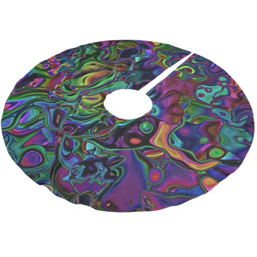 Brain Melt Polyester Weihnachtsbaumdecke (Schrägansicht)