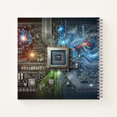 Brain, Microchip & Neural Network Design Notizblock (Rückseite)