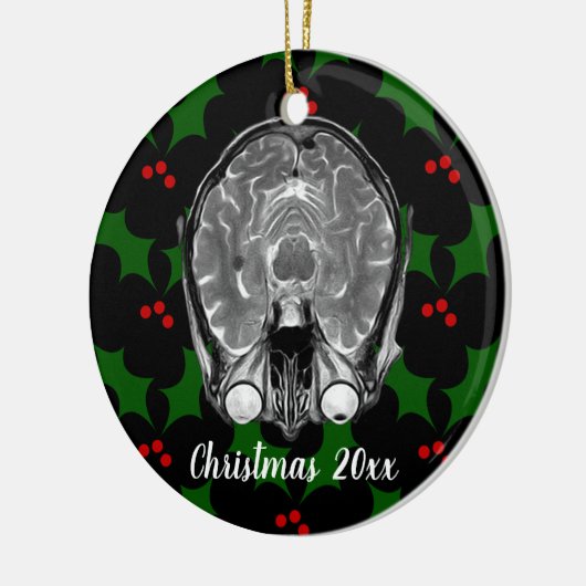 Brain MRI Weihnachten Keramik Ornament (Links)
