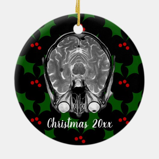 Brain MRI Weihnachten Keramik Ornament (Hinten)