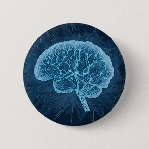 Brain Network Illustration - Neuronales Netzwerk Button