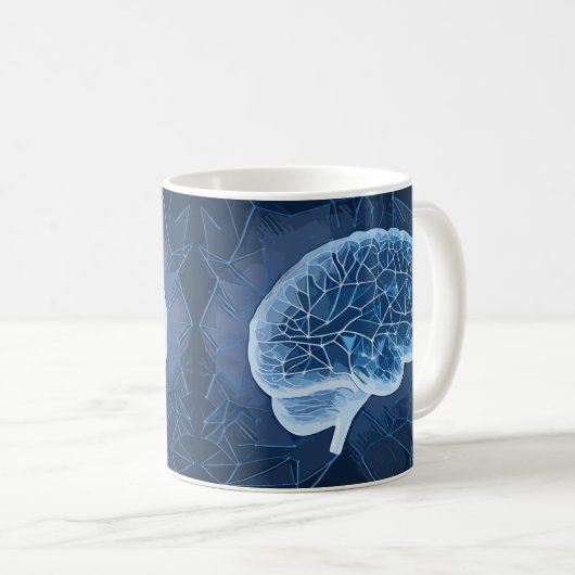 Brain Network Illustration - Neuronales Netzwerk Kaffeetasse (VorderseiteRechts)