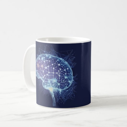 Brain Network Illustration - Neuronales Netzwerk Kaffeetasse (Vorderseite Links)