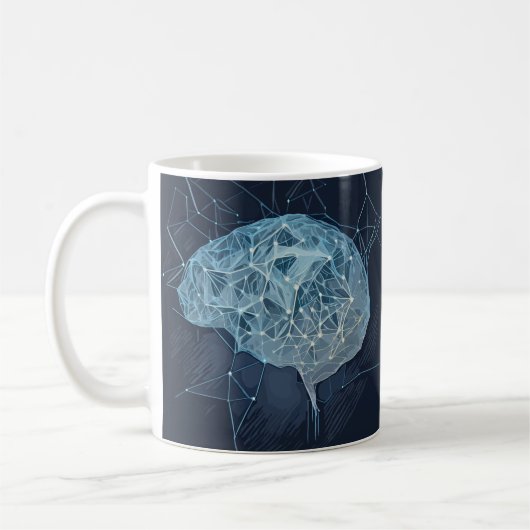 Brain Network Illustration - Neuronales Netzwerk Kaffeetasse (Links)