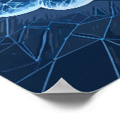 Brain Network Illustration - Neuronales Netzwerk Poster (Ecke)