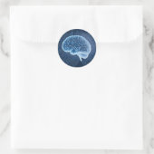 Brain Network Illustration - Neuronales Netzwerk Runder Aufkleber (Tasche)
