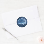 Brain Network Illustration - Neuronales Netzwerk Runder Aufkleber (Umschlag)