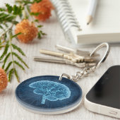 Brain Network Illustration - Neuronales Netzwerk Schlüsselanhänger (Vorderseite rechts)